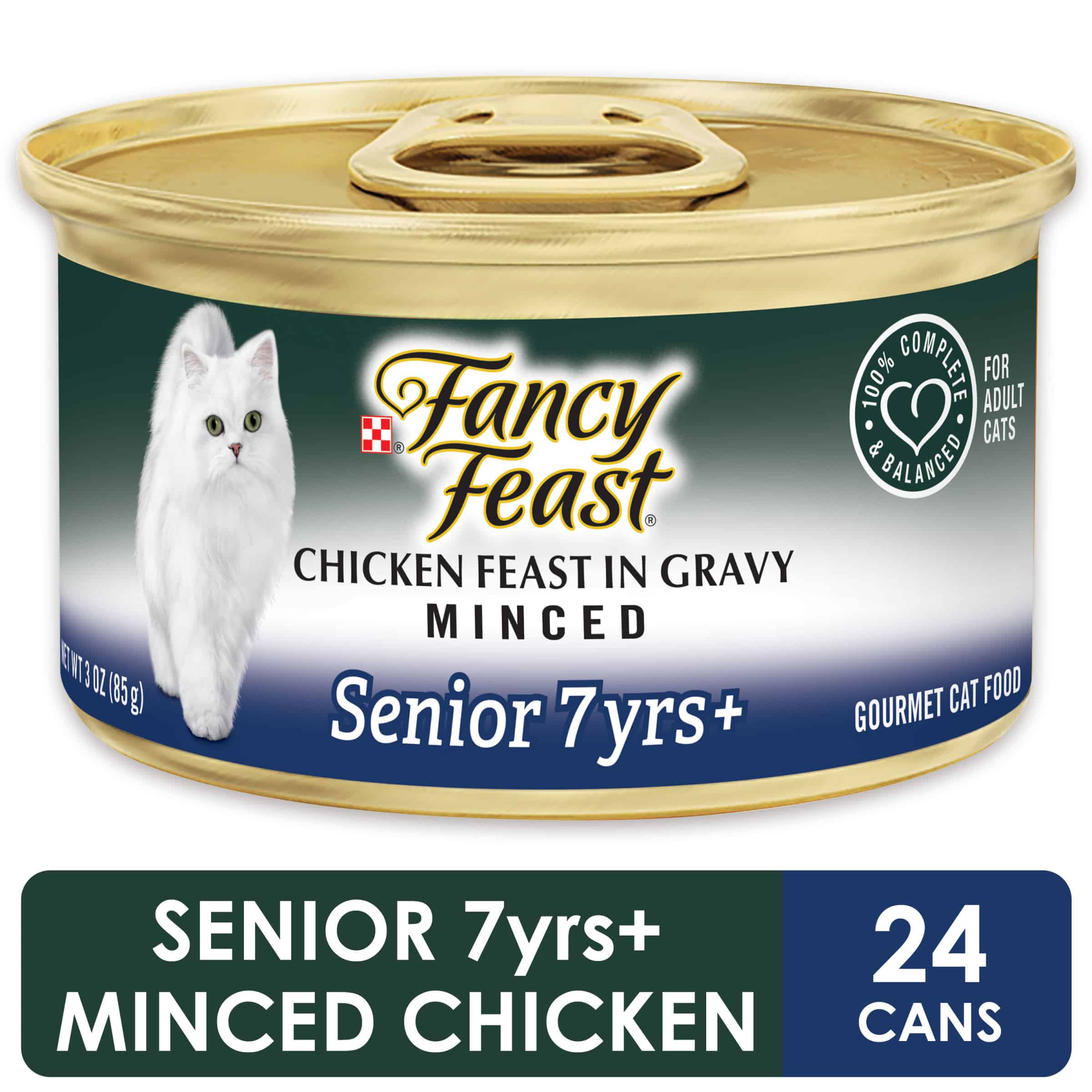 (24 Pack) Fancy Feast High Protein Senior Gravy Wet Cat Food, Chicken ...