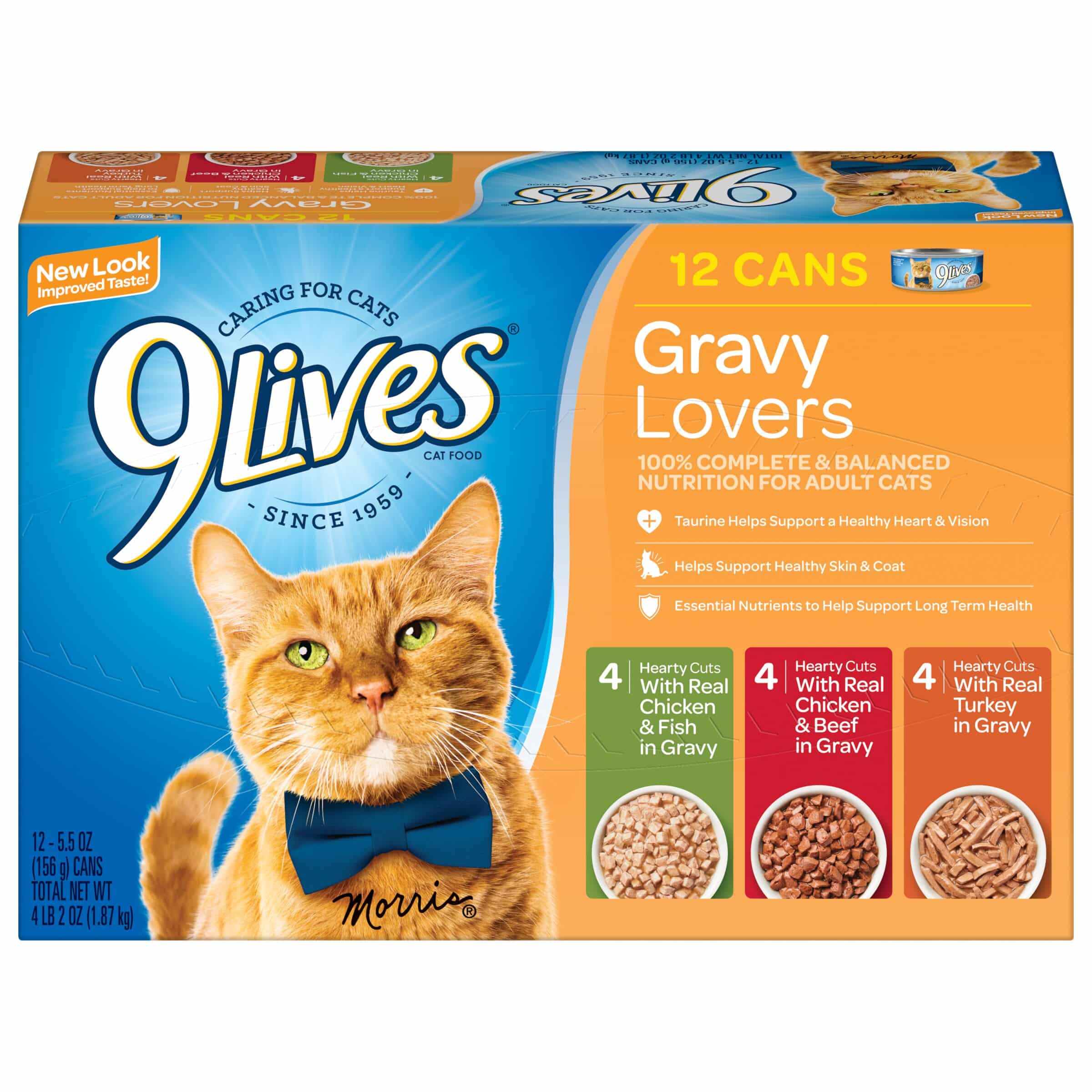 9 Lives Gravy Favorites Wet Cat Food Variety Pack, 5.5