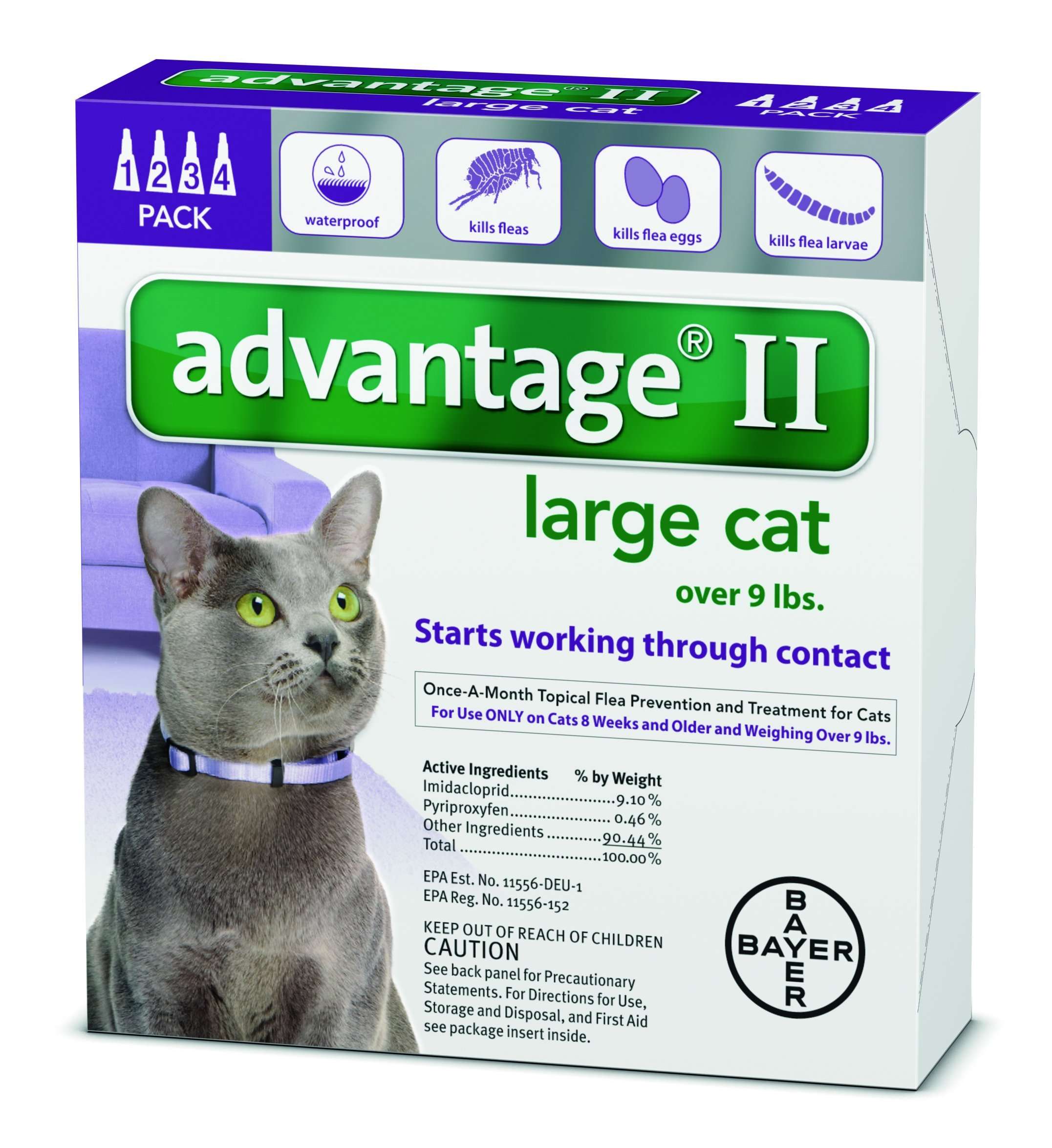 Advantage 2 flea control for cats and kittens over 9 lbs 4 ...