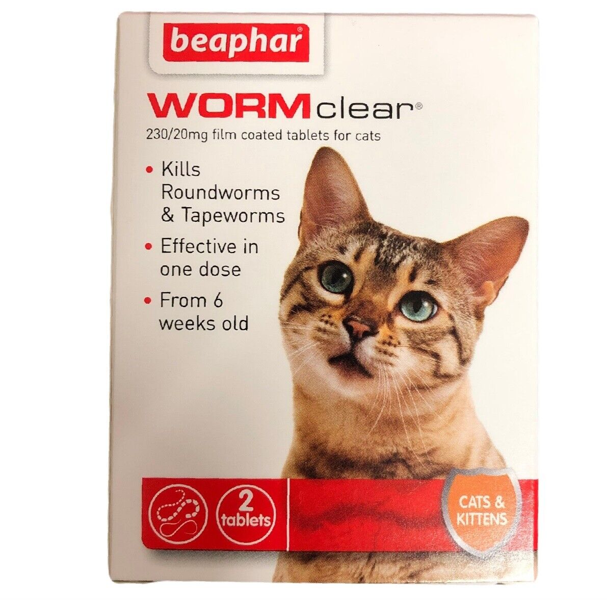 Beaphar Cat Worming Tablets, Wormer, treatment tablets for Roundworm ...