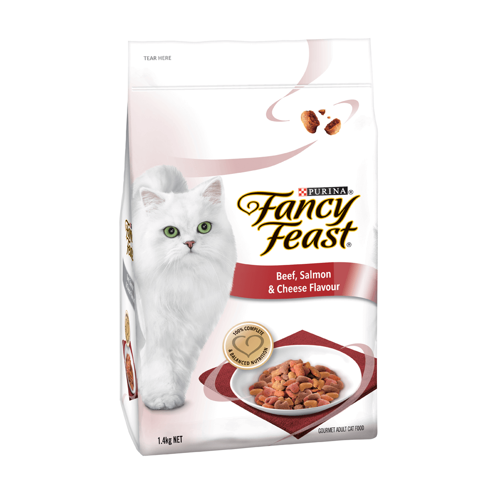 Buy Fancy Feast Dry Cat Food Beef Salmon And Cheese Flavour Online ...