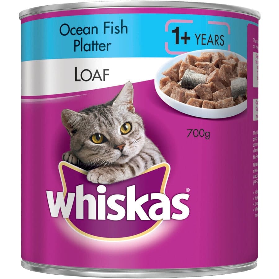 Buy whiskas adult wet cat food with ocean fish loaf can 700g online at ...