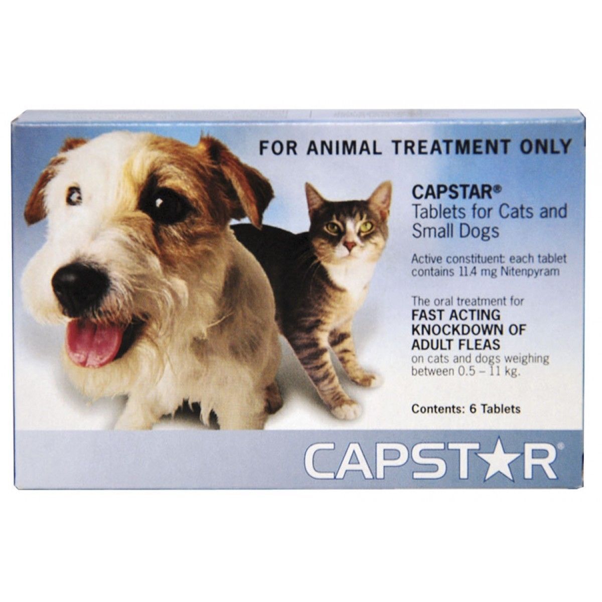 Capstar 11mg 6s Pro Pack Blue Oral Flea Treatment Pets Cats Dogs .5 ...