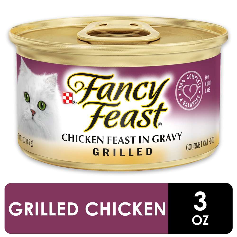 Fancy Feast Gravy Wet Cat Food, Grilled Chicken Feast, 3 oz. Can ...