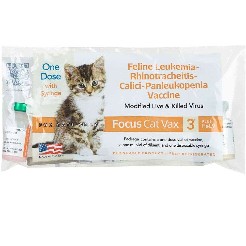 Focus Cat Vax 3 Plus FeLV Vaccine 1 Dose with Syringe