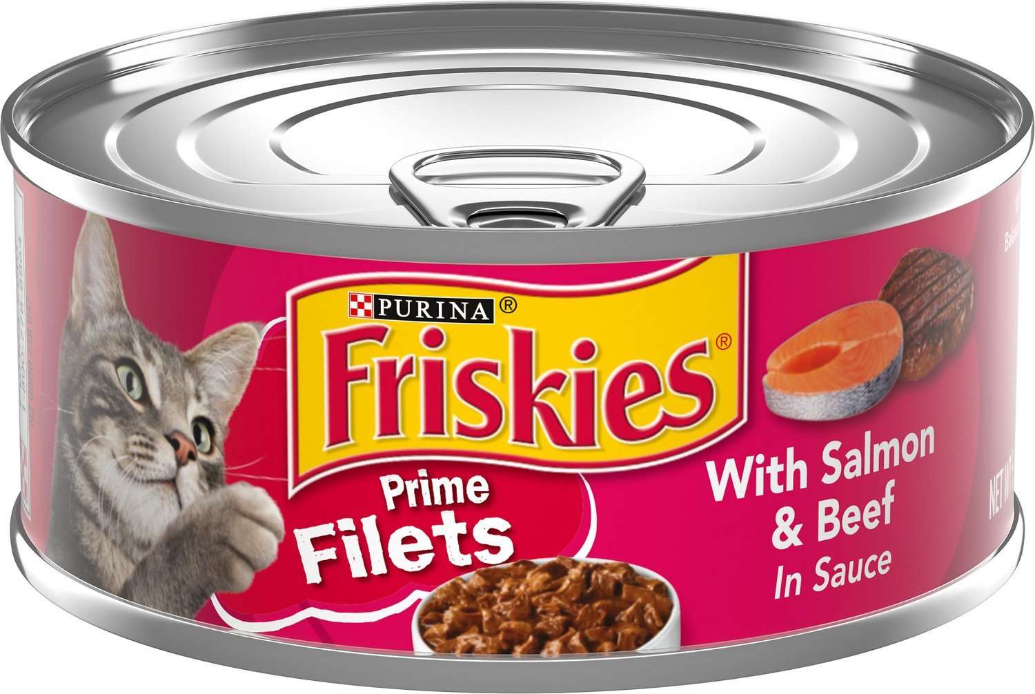 Friskies Prime Filets with Salmon &  Beef in Sauce Canned ...