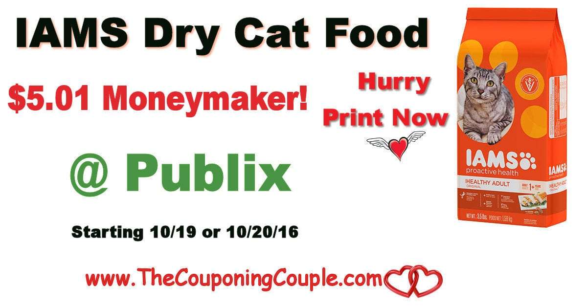 High Value Iams Cat Food Printable ~ $5.01 Moneymaker @ Publix