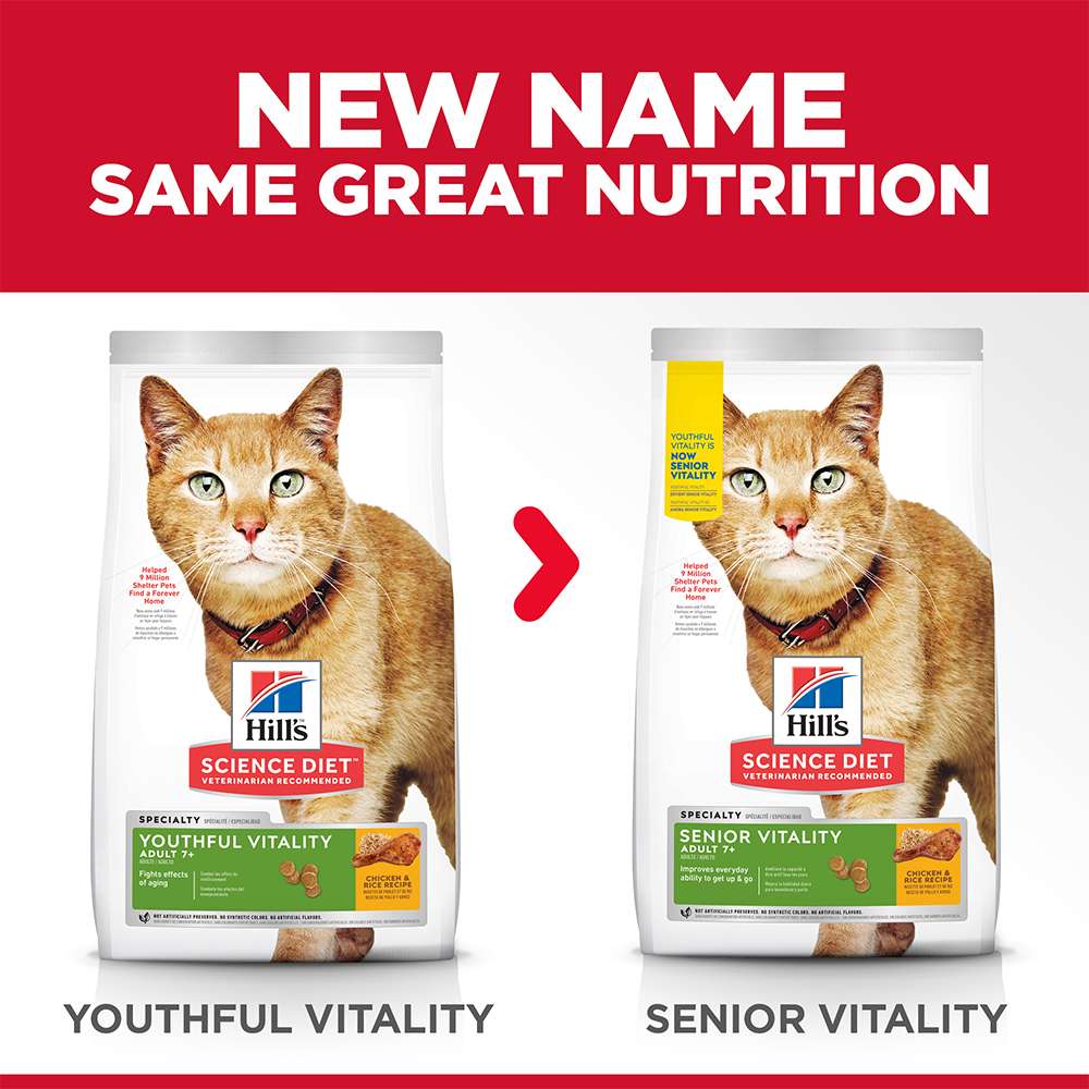 Hills Science Diet Adult 7+ For Senior Cats Youthful Vitality Chicken ...