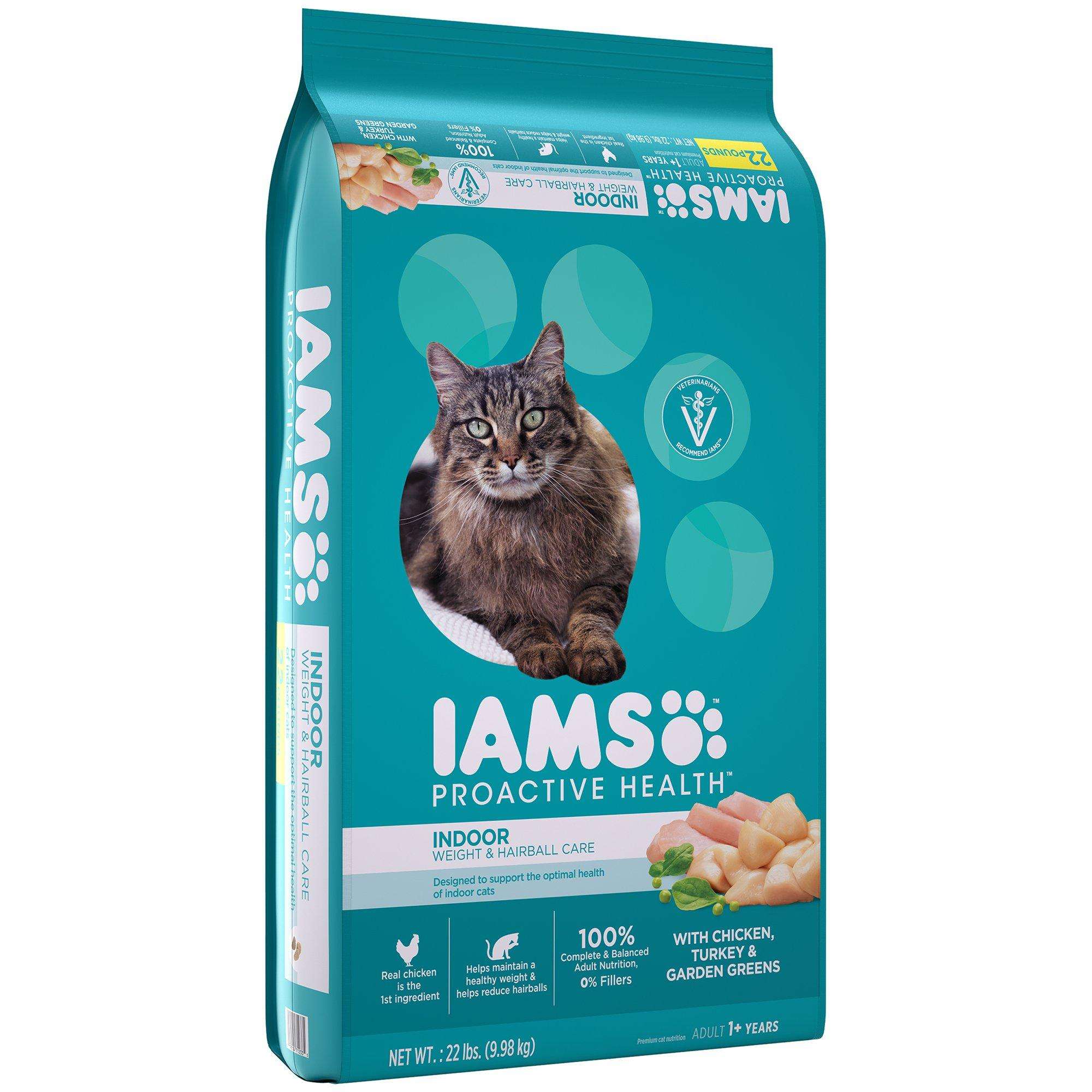 IAMS PROACTIVE HEALTH Indoor Weight and Hairball Care Dry Cat Food, (1 ...