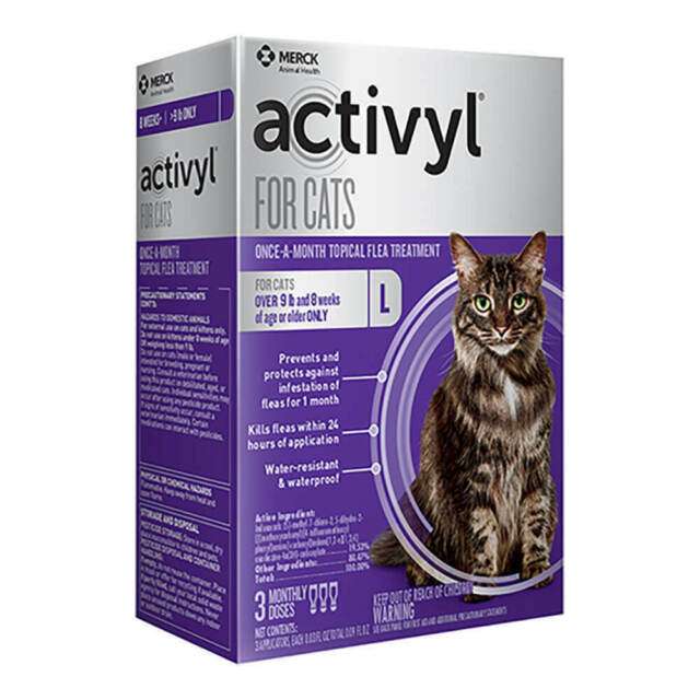 Merck Activyl Topical Flea Treatment for Large Cats Over 9lbs 3 Month ...