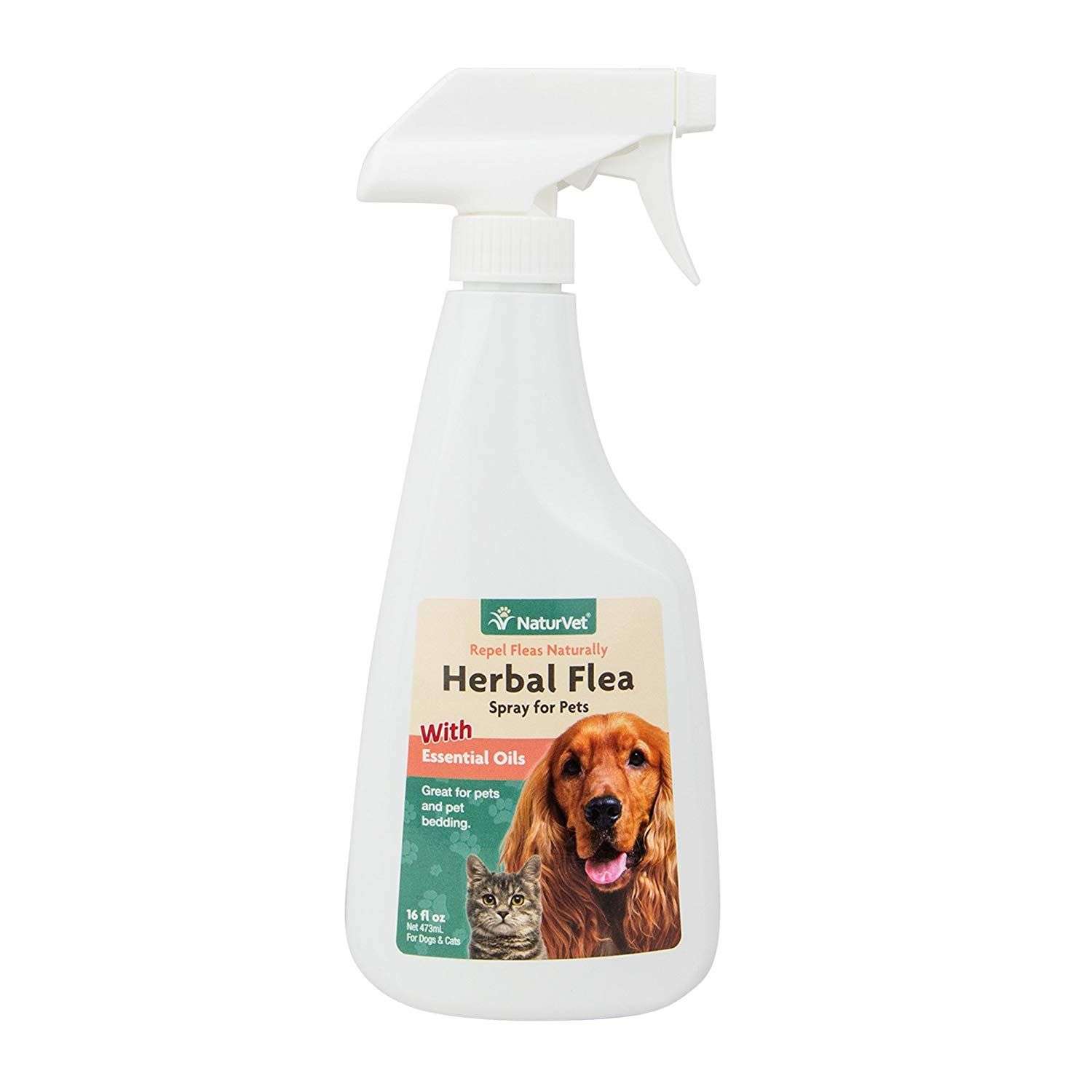 NaturVet Herbal Flea Spray with Essential Oils for Dogs and Cats, 16 oz ...