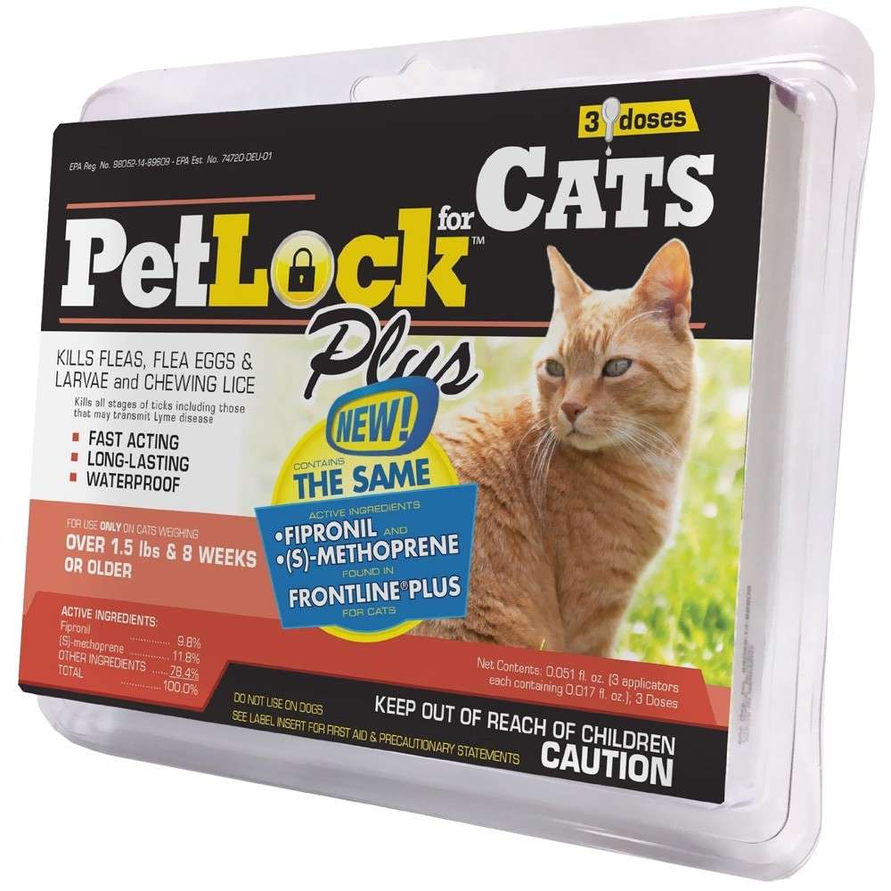 PetLock Plus Flea &  Tick Treatment for Cats (3 Doses)