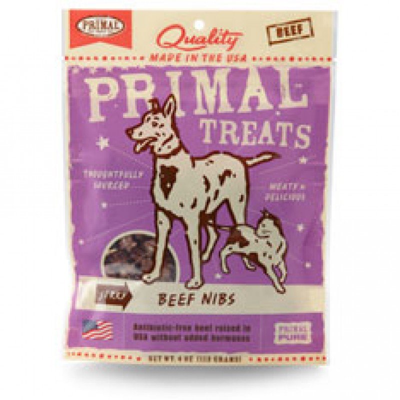 Primal Jerky Beef Nibs Dog &  Cat Treats 4 oz