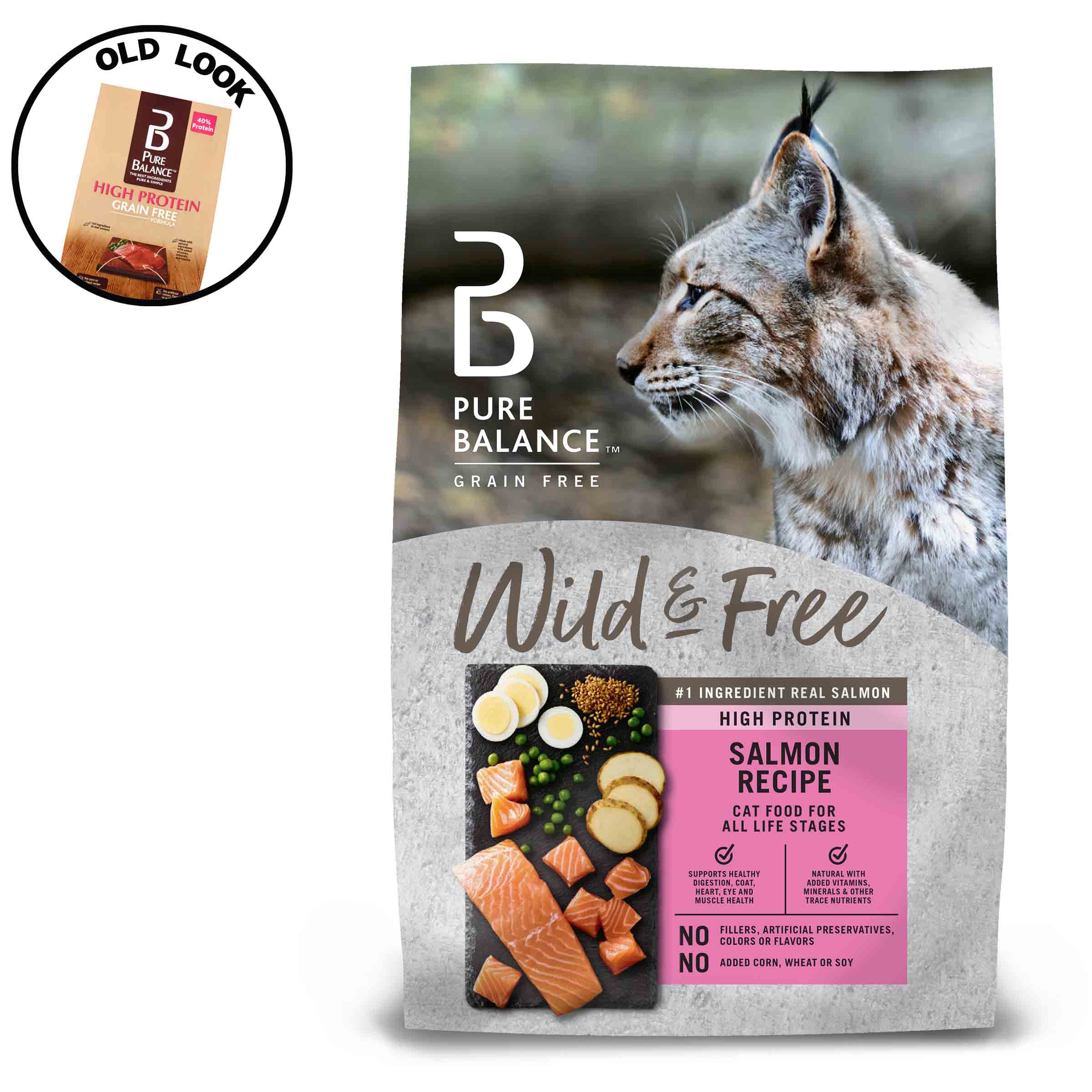 Pure Balance Wild &  Free Grain Free High Protein Formula Food for Cats ...