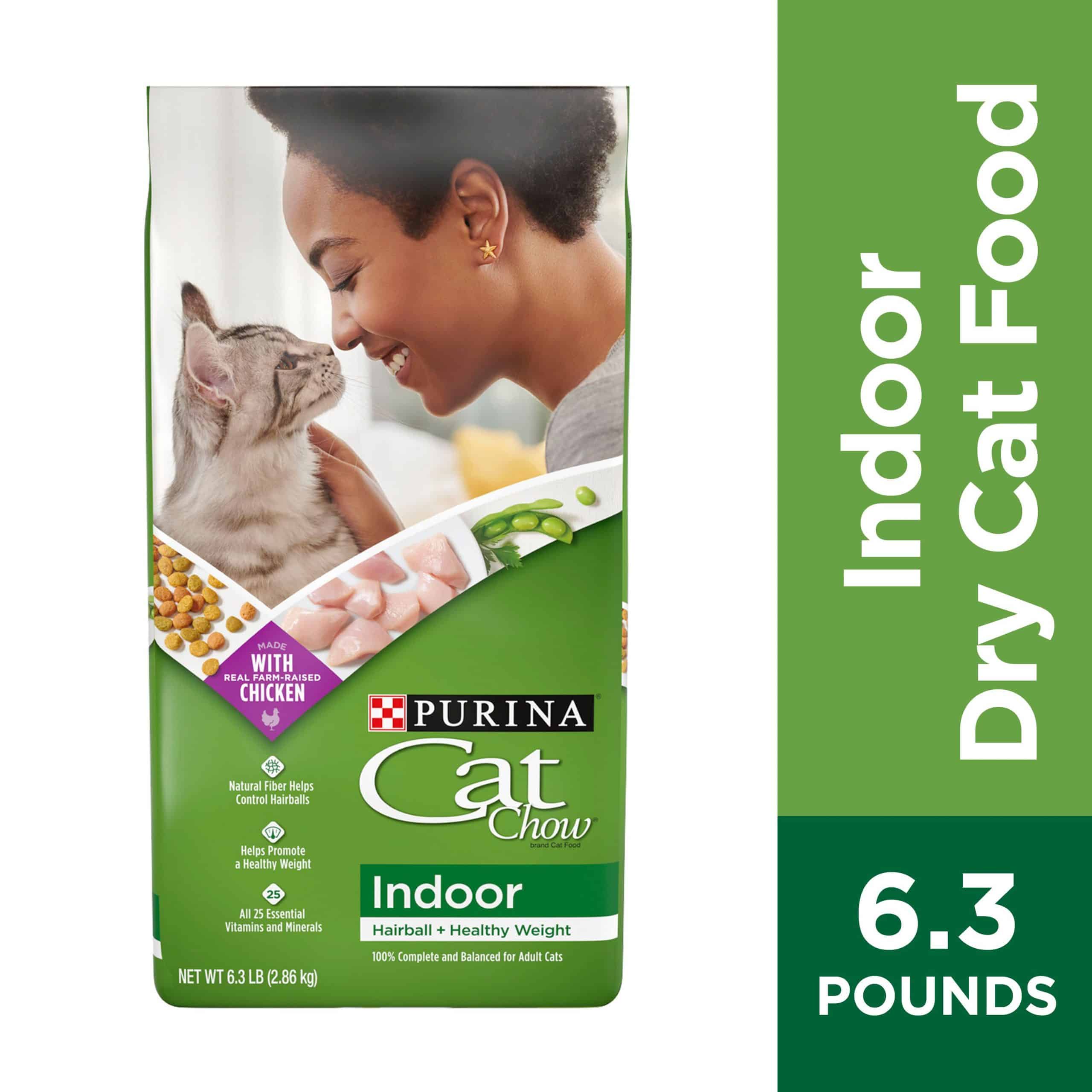 Purina Cat Chow Indoor Dry Cat Food, Hairball + Healthy Weight, 6.3 lb ...