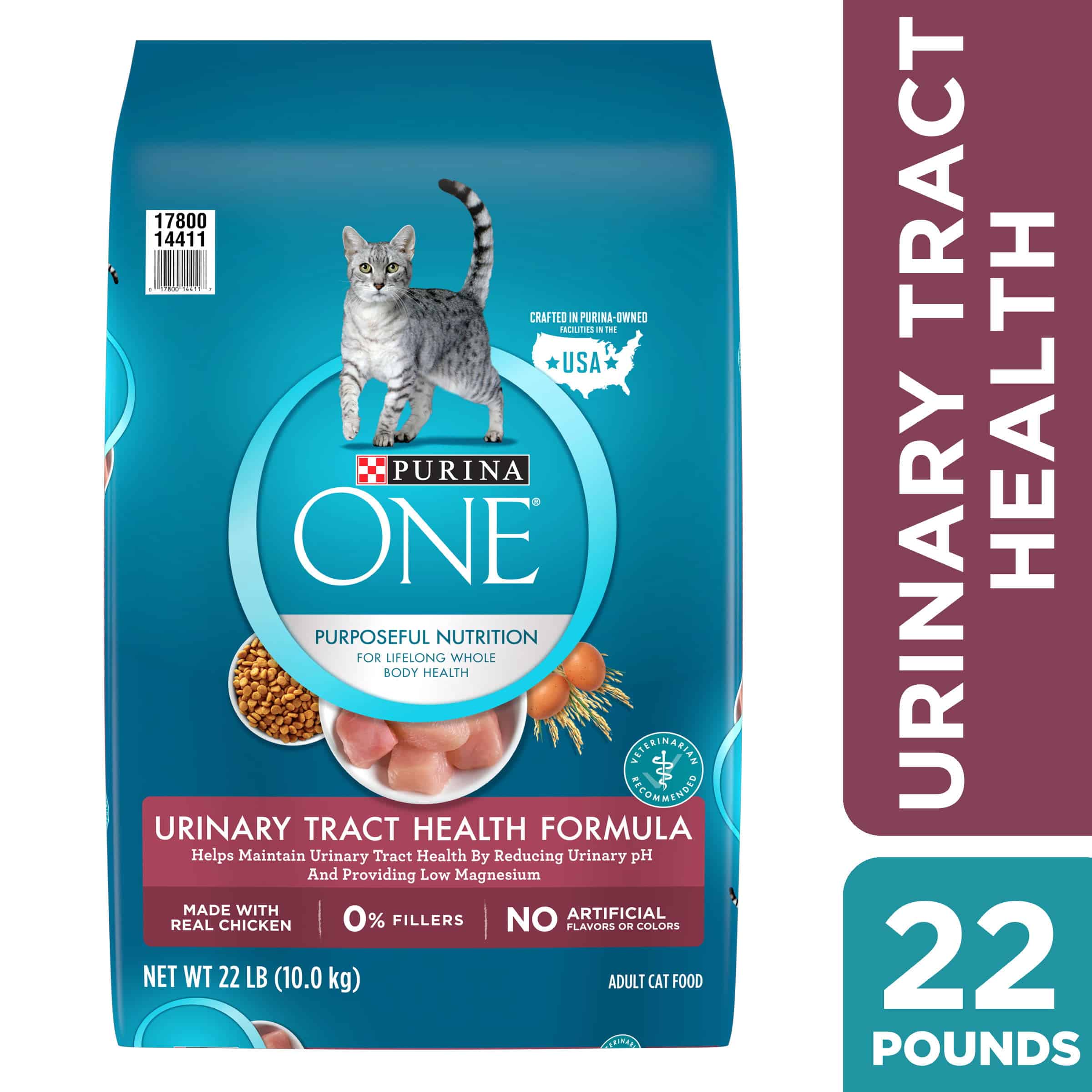 Purina ONE High Protein Dry Cat Food, Urinary Tract Health Formula, 22 ...