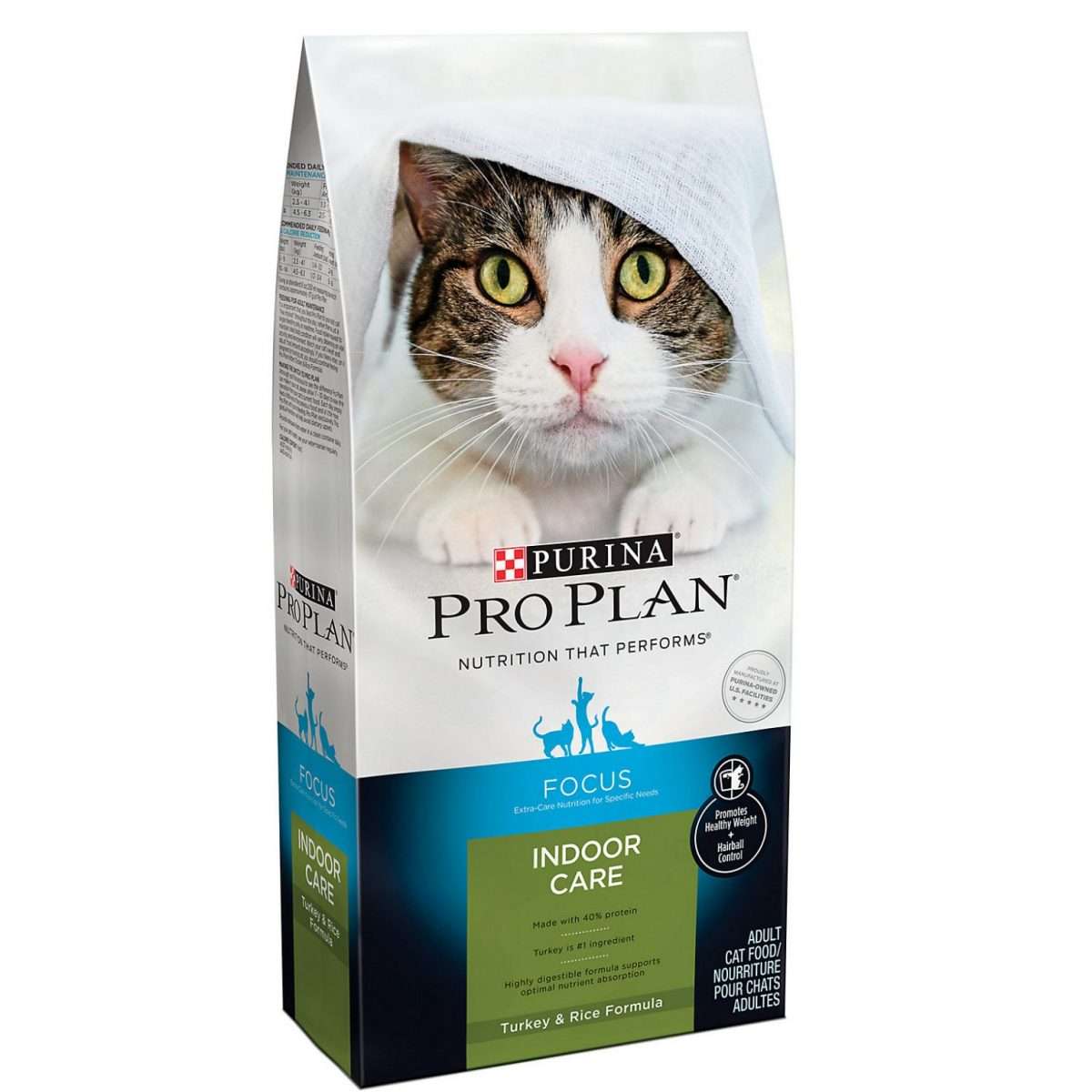 Purina Pro Plan Focus Indoor Care Turkey &  Rice Formula Adult Dry Cat ...