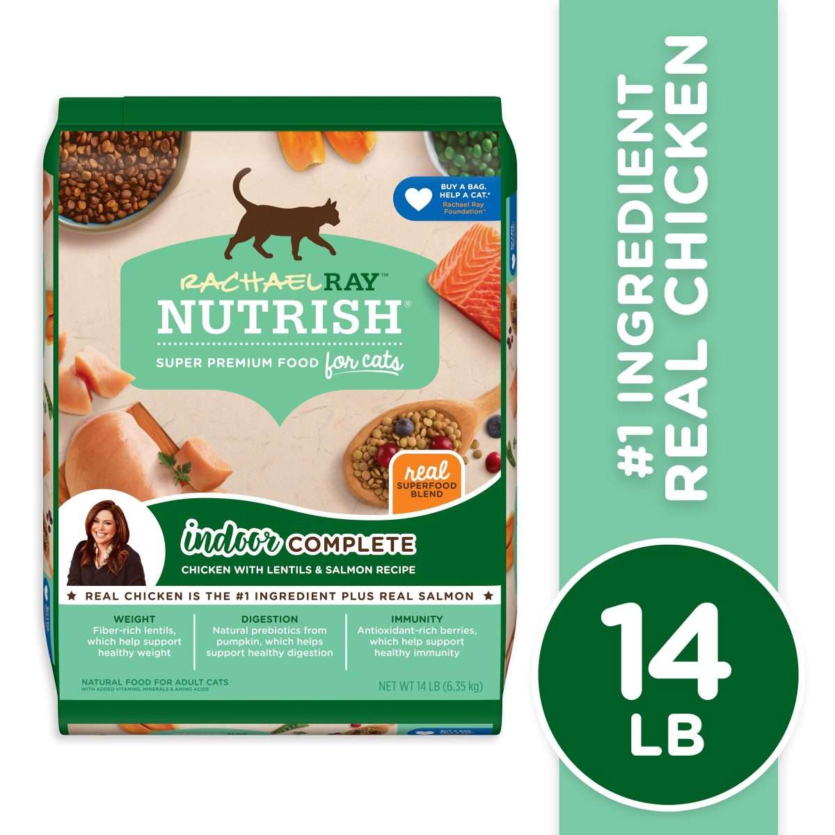 Rachael Ray Nutrish Indoor Complete Natural Premium Dry Cat Food ...
