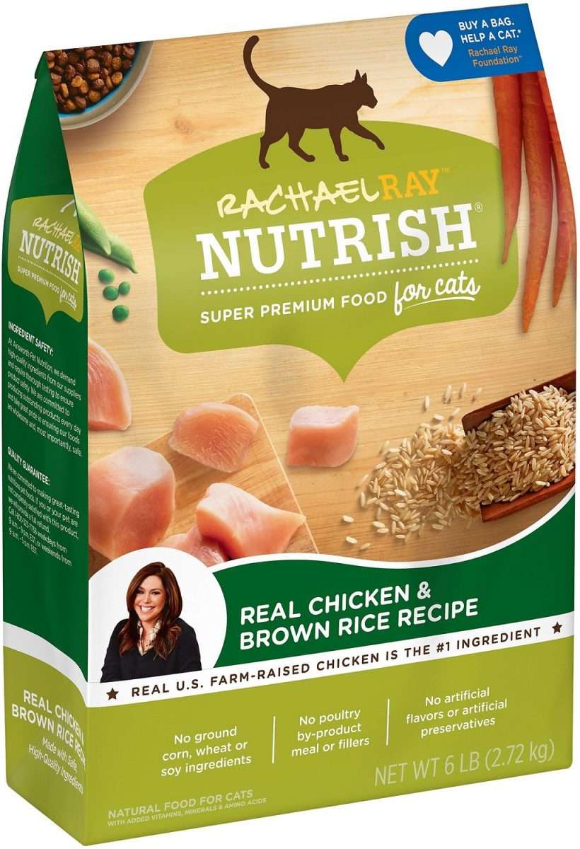 RACHAEL RAY NUTRISH Natural Chicken &  Brown Rice Recipe Dry Cat Food, 6 ...