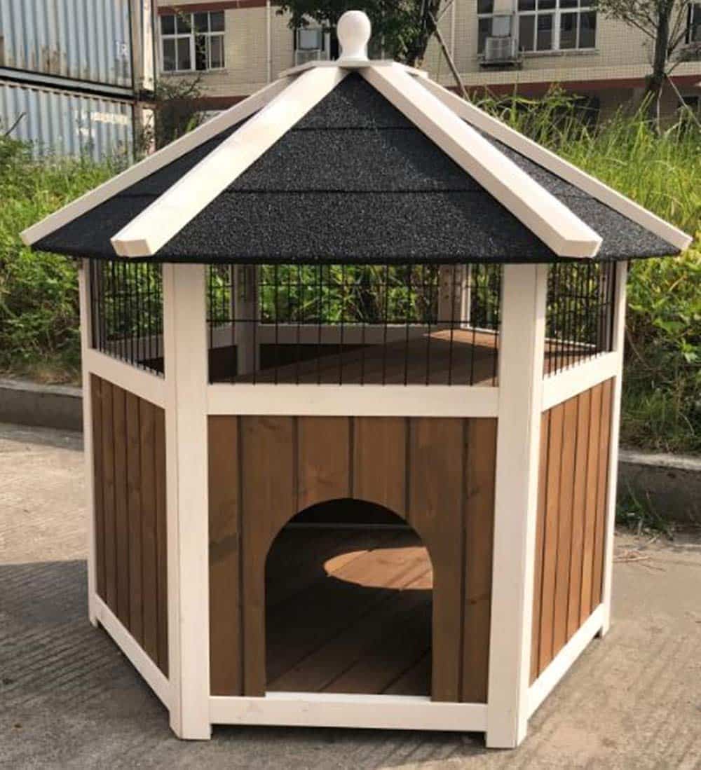 Seny Outdoor Wooden Cat House Weatherproof,Sturdy and Cute for Play and ...