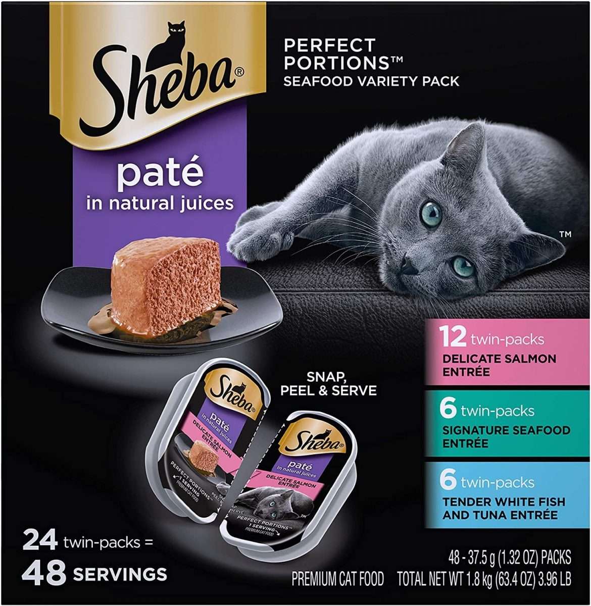 Sheba Perfect Portions Paté Wet Cat Food Tray Variety ...