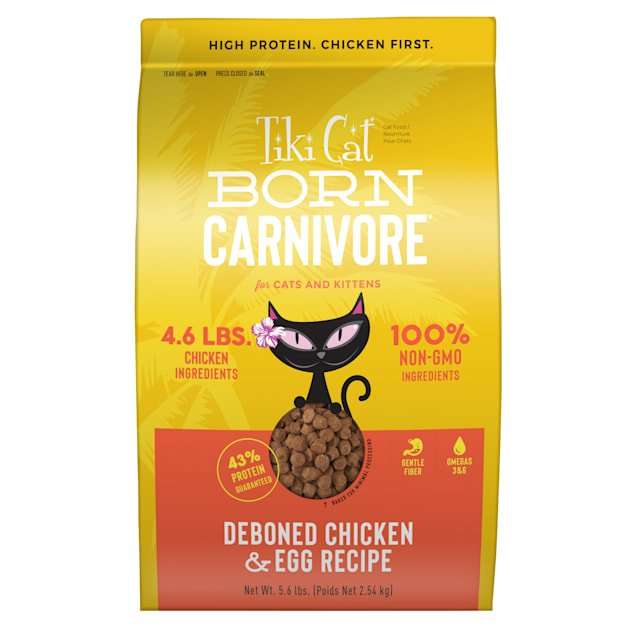 Tiki Cat Born Carnivore Chicken &  Egg Dry Food, 5.6 lbs ...