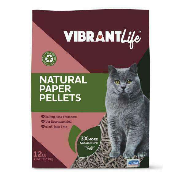 Vibrant Life Natural Paper Pellets Cat Litter Unscented 12 ...