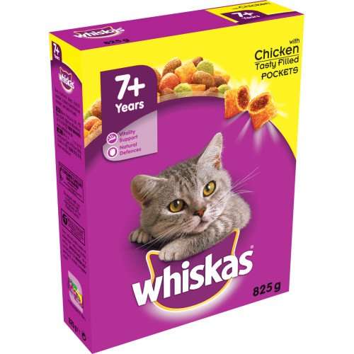 Whiskas 7+ Chicken Dry Senior Cat Food From £3.27 ...